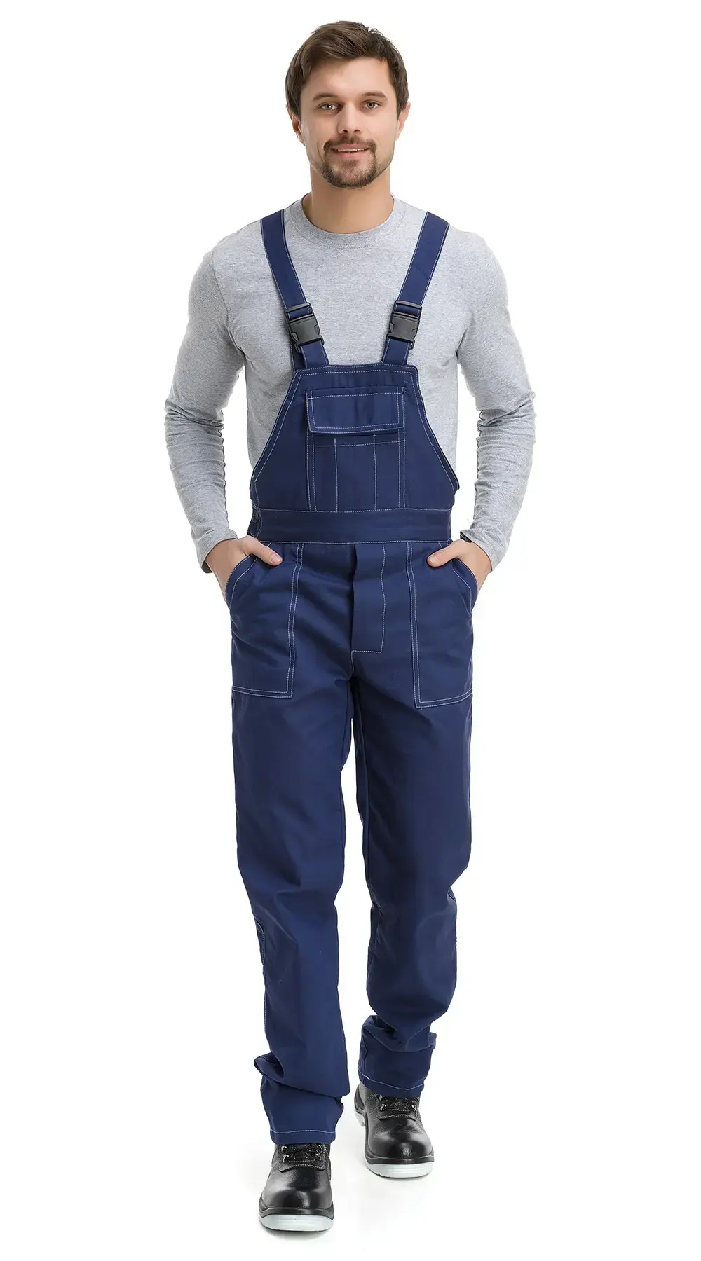 Костюм рабочий мужской летний RONTA KS220 с полукомбинезоном темно-синий
