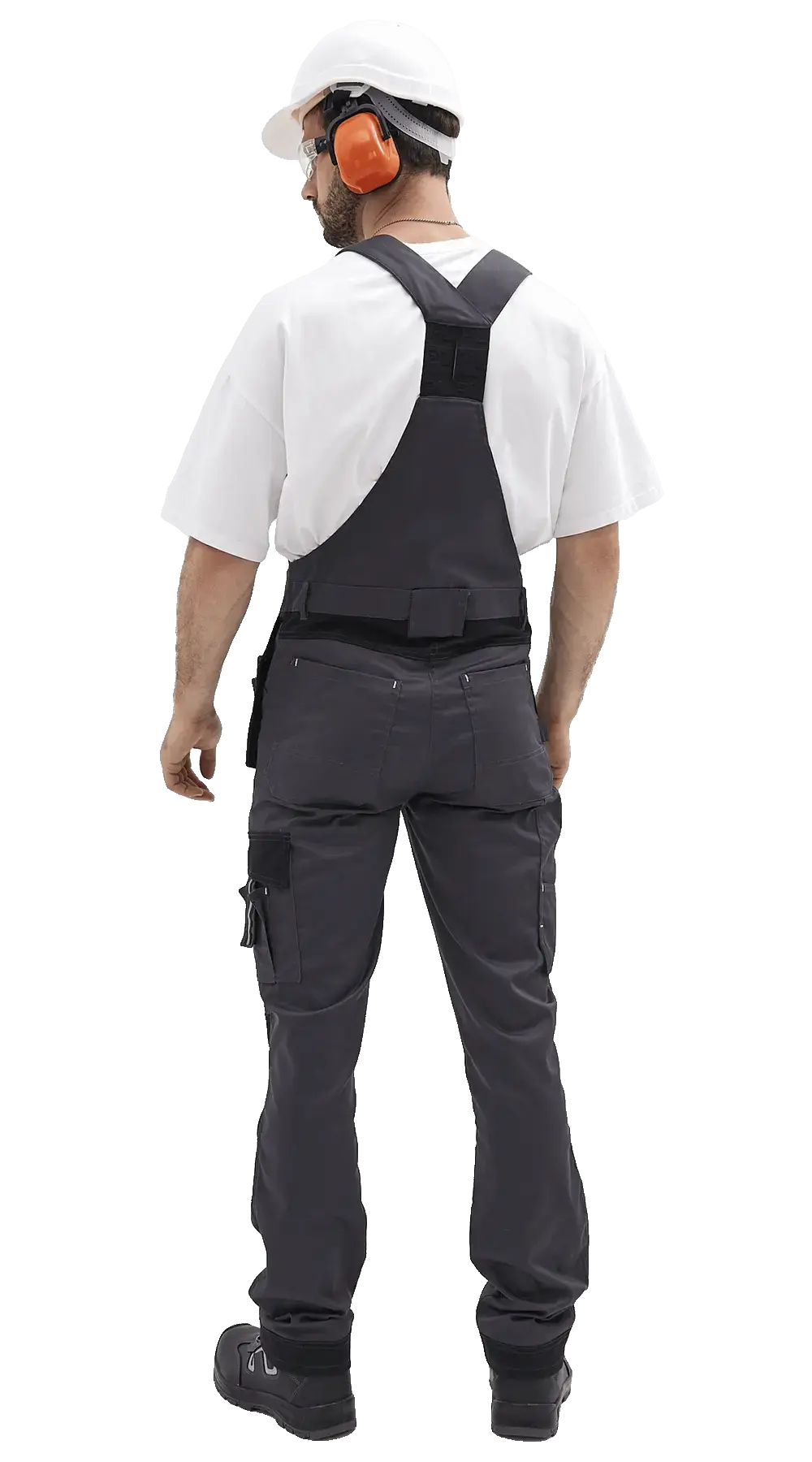 Полукомбинезон рабочий мужской летний RONTA PL813 темно-серый, черный, лаймовый