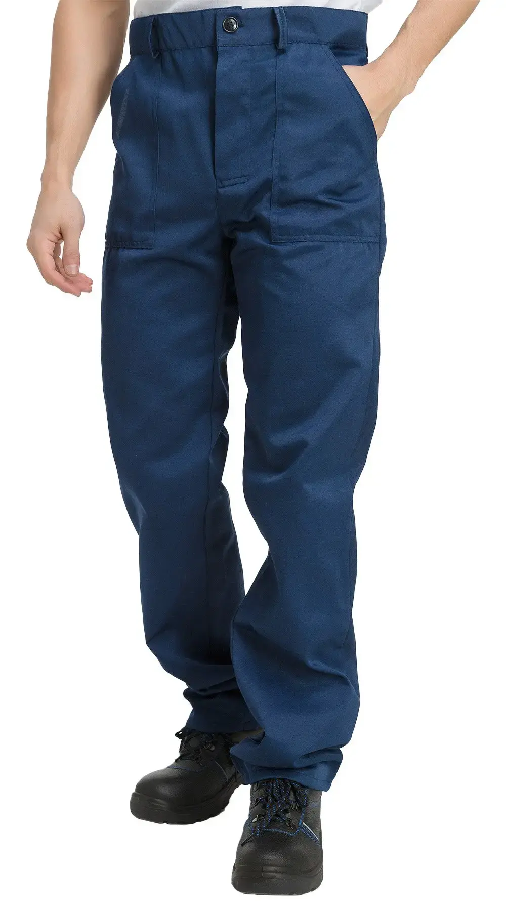 Костюм рабочий мужской летний RONTA KS621 с брюками темно-синий, лаймовый