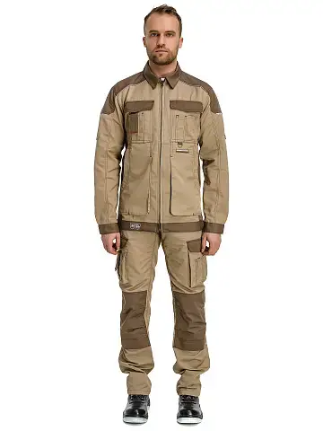 Куртка рабочая мужская летняя Техноавия "Крит" бежевый, коричневый
