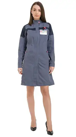 Халат женский летний "Леди Технолог" (светло-серый/темно-серый) Халат женский летний "Леди Технолог" (светло-серый/темно-серый)