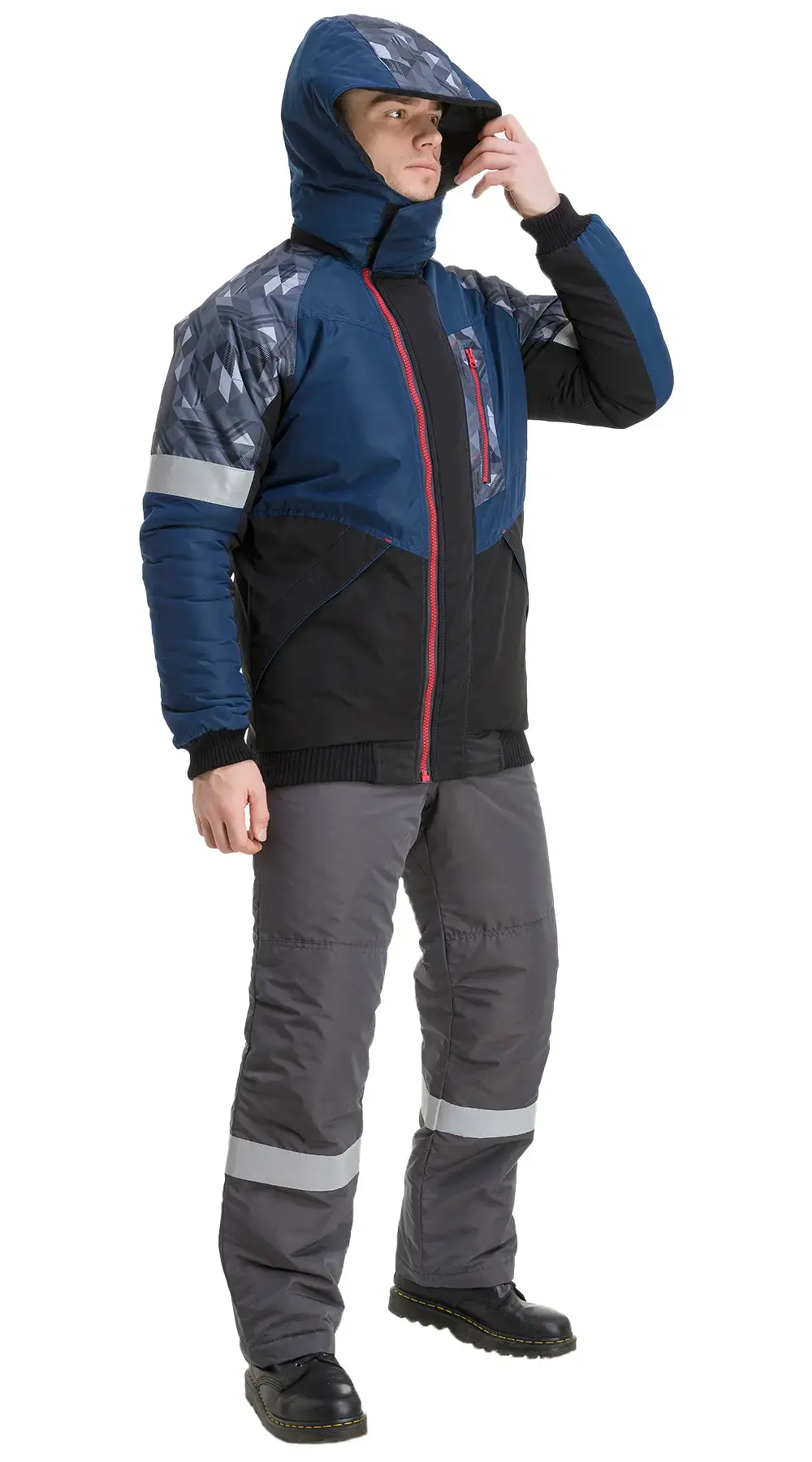 Куртка рабочая мужская зимняя утепленная Восток-Сервис "Конструктор" черная, синяя