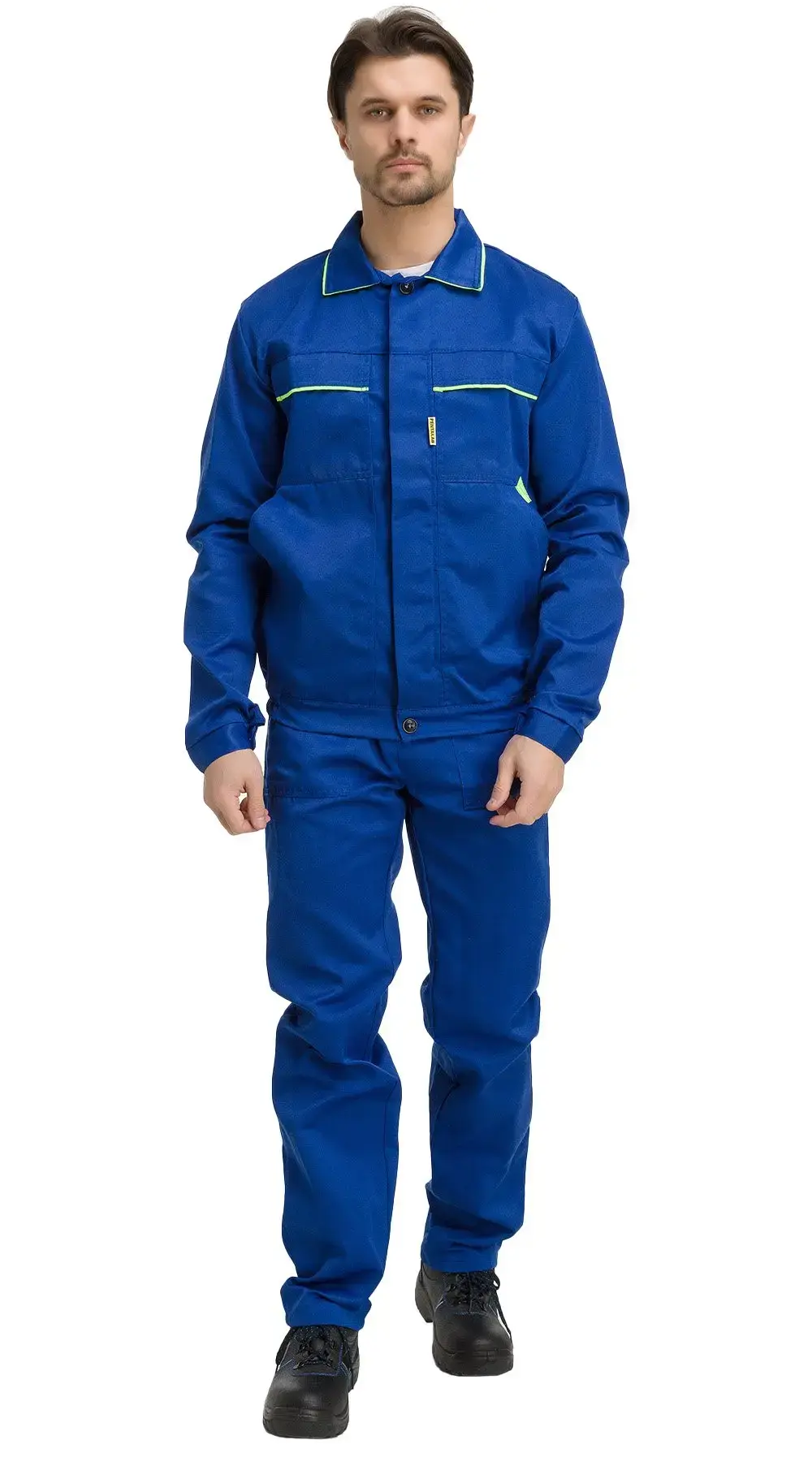 Костюм рабочий мужской летний RONTA KS621 с брюками васильковый, лаймовый