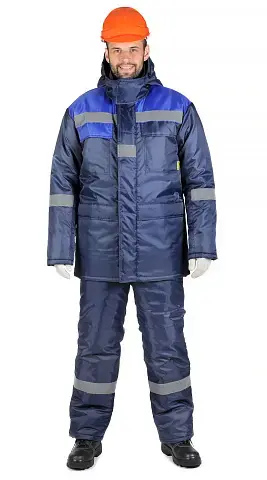 Костюм рабочий мужской утепленный зимний RONTA KS911 темно-синий, васильковый