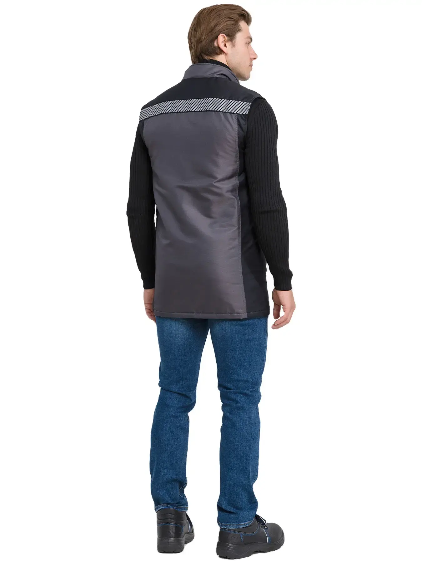 Жилет рабочий мужской утепленный зимний RONTA JT3085 темно-серый, черный