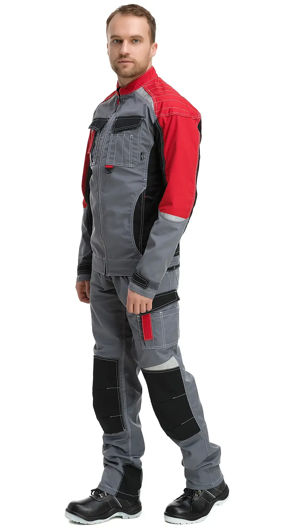 Куртка рабочая мужская летняя Техноавия "Мегаполис" серая, черная, красная
