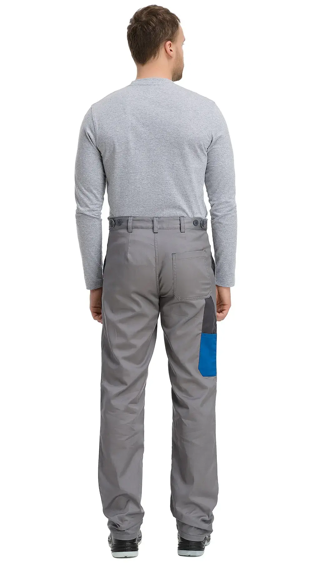 Костюм мужской летний Техноавиа "Сахара" с брюками светло-серый, васильковый