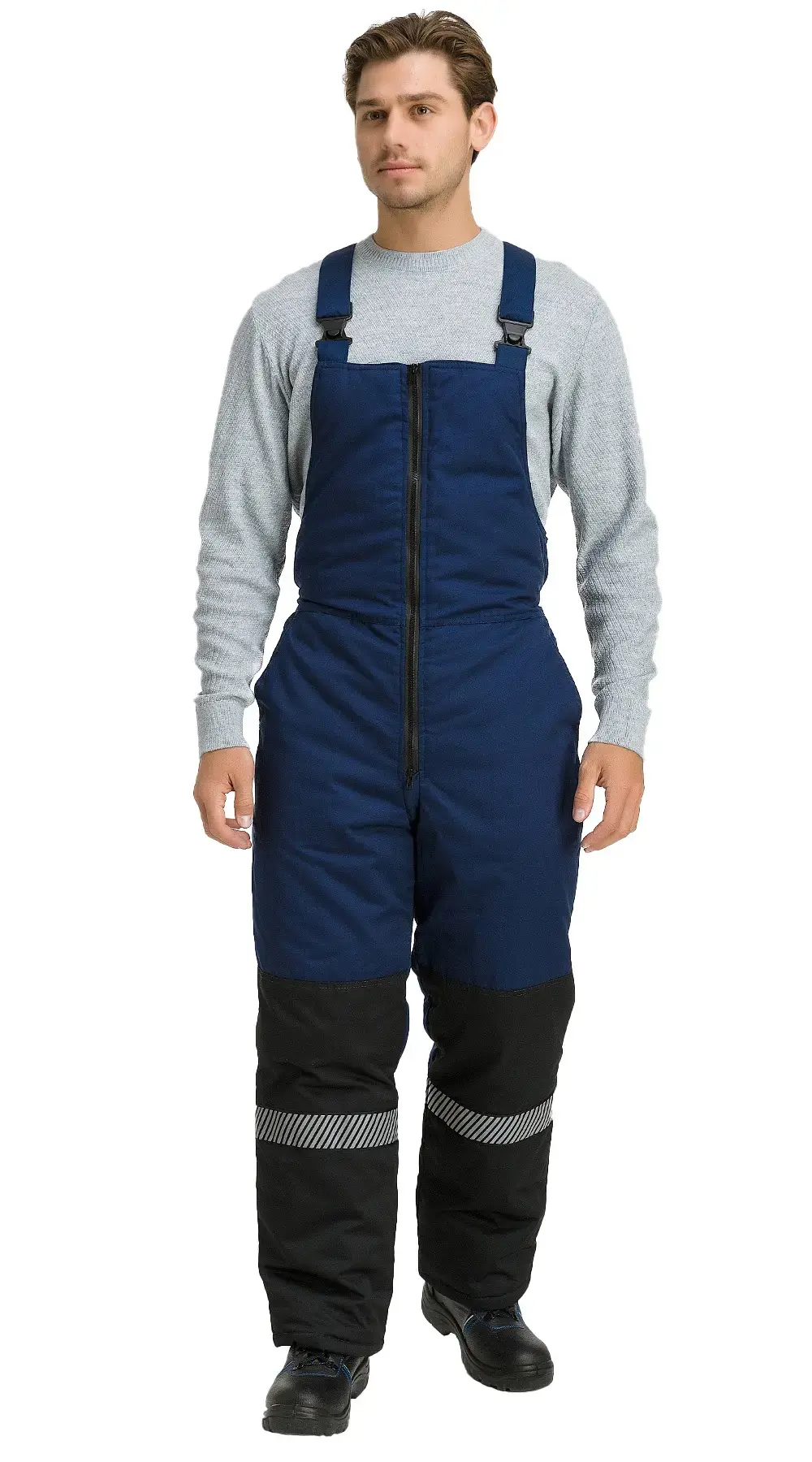 Костюм рабочий мужской утепленный зимний RONTA KS581 с СОП темно-синий, серый, черный