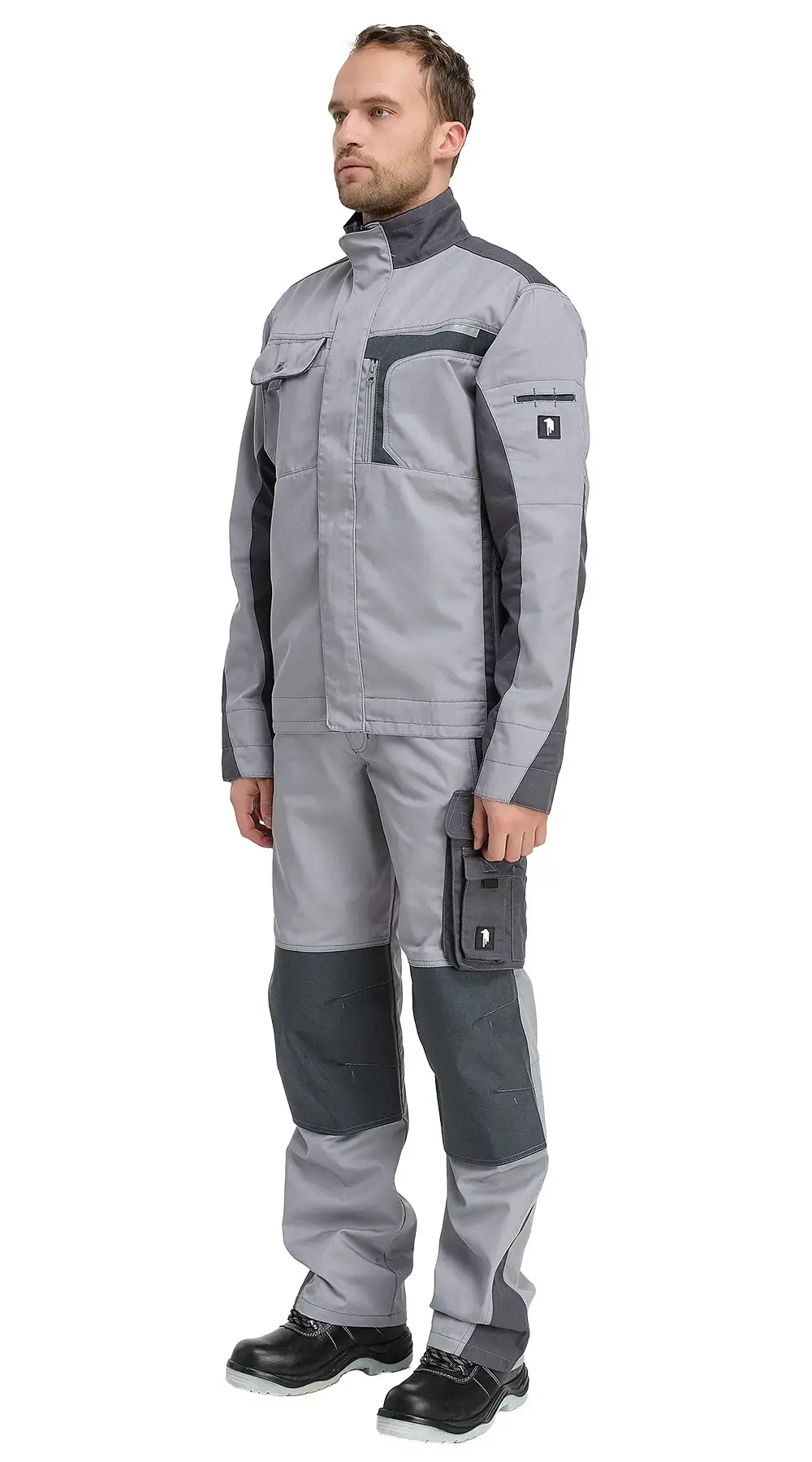 Костюм рабочий мужской летний RONTA KS2020 с брюками темно-серый, светло-серый