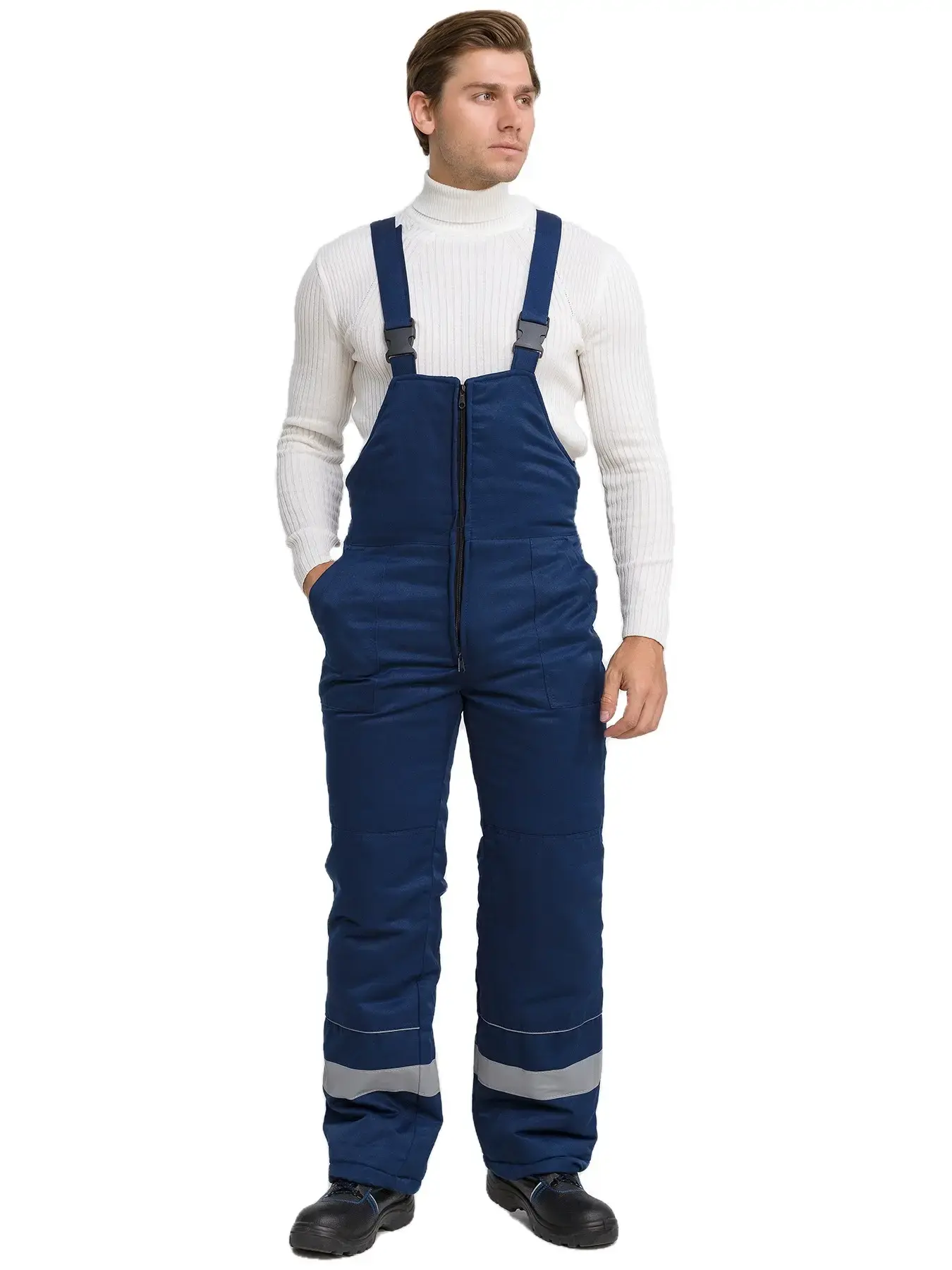 Костюм рабочий мужской утепленный зимний RONTA KS241 с полукомбинезом темно-синий, васильковый