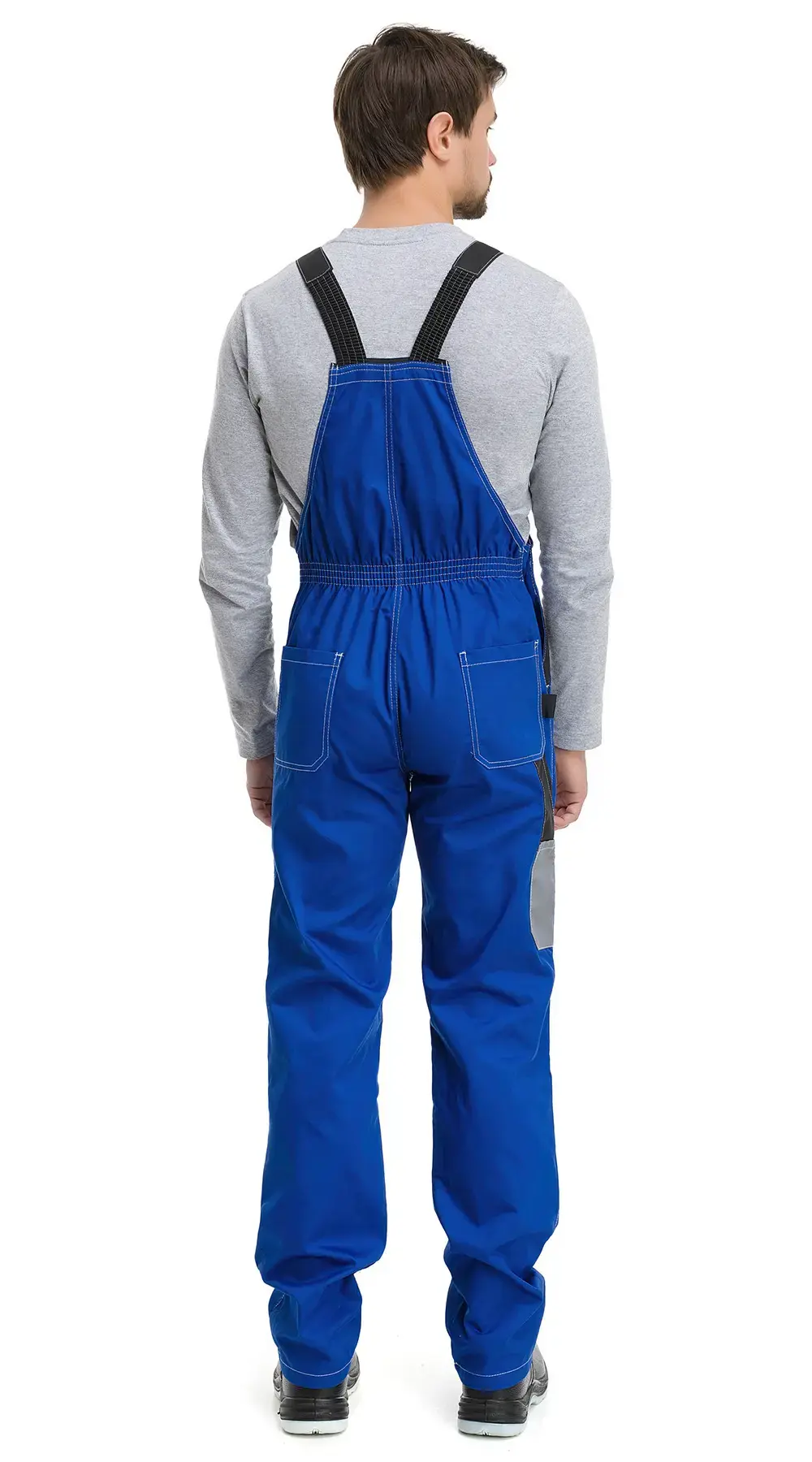 Костюм рабочий мужской летний RONTA KS212 с полукомбинезоном васильковый, серый, черный