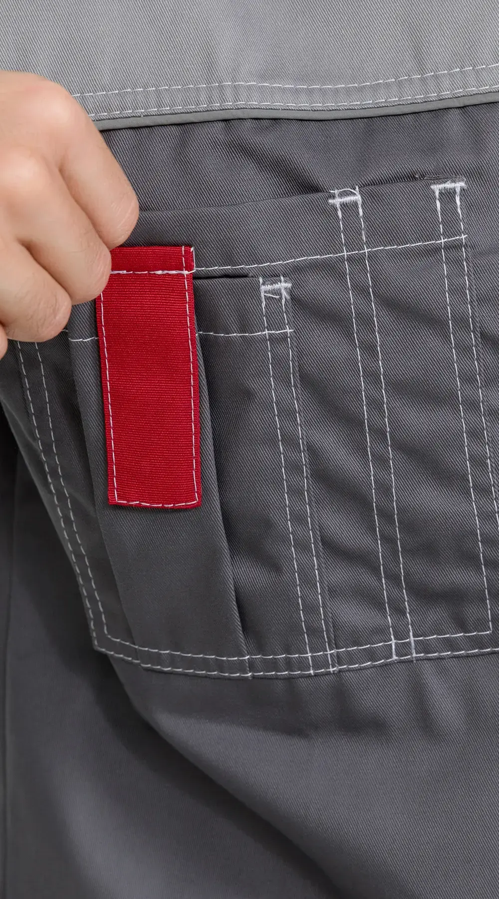 Куртка рабочая мужская летняя RONTA KR3090 темно-серый, светло-серый, красный