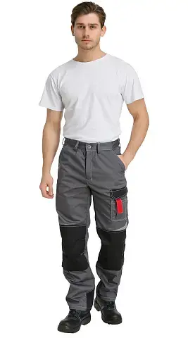 Брюки рабочие мужские летние RONTA BR206 темно-серые, черные, красные Брюки рабочие мужские летние RONTA BR206 темно-серые, черные, красные