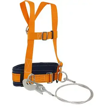 Удерживающая система с наплечными лямками и со стропом из мет.троса в ПВХ оболочке УС 2 БД Удерживающая система с наплечными лямками и со стропом из мет.троса в ПВХ оболочке УС 2 БД