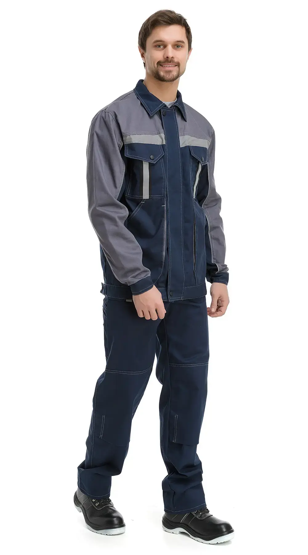 Костюм рабочий мужской летний RONTA KS804 с брюками темно-синий, серый