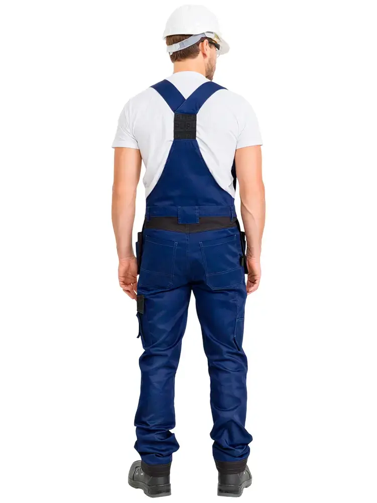 Полукомбинезон рабочий мужской летний RONTA PL205 темно-синий, черный