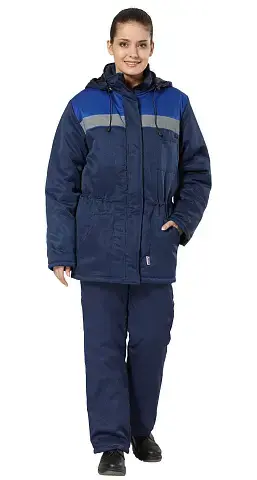Куртка рабочая женская зимняя утепленная Авангард "Бригада" темно-синяя