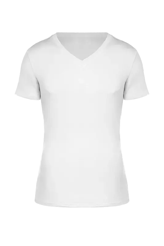 Футболка белая  жен. с V-обр вырезом
