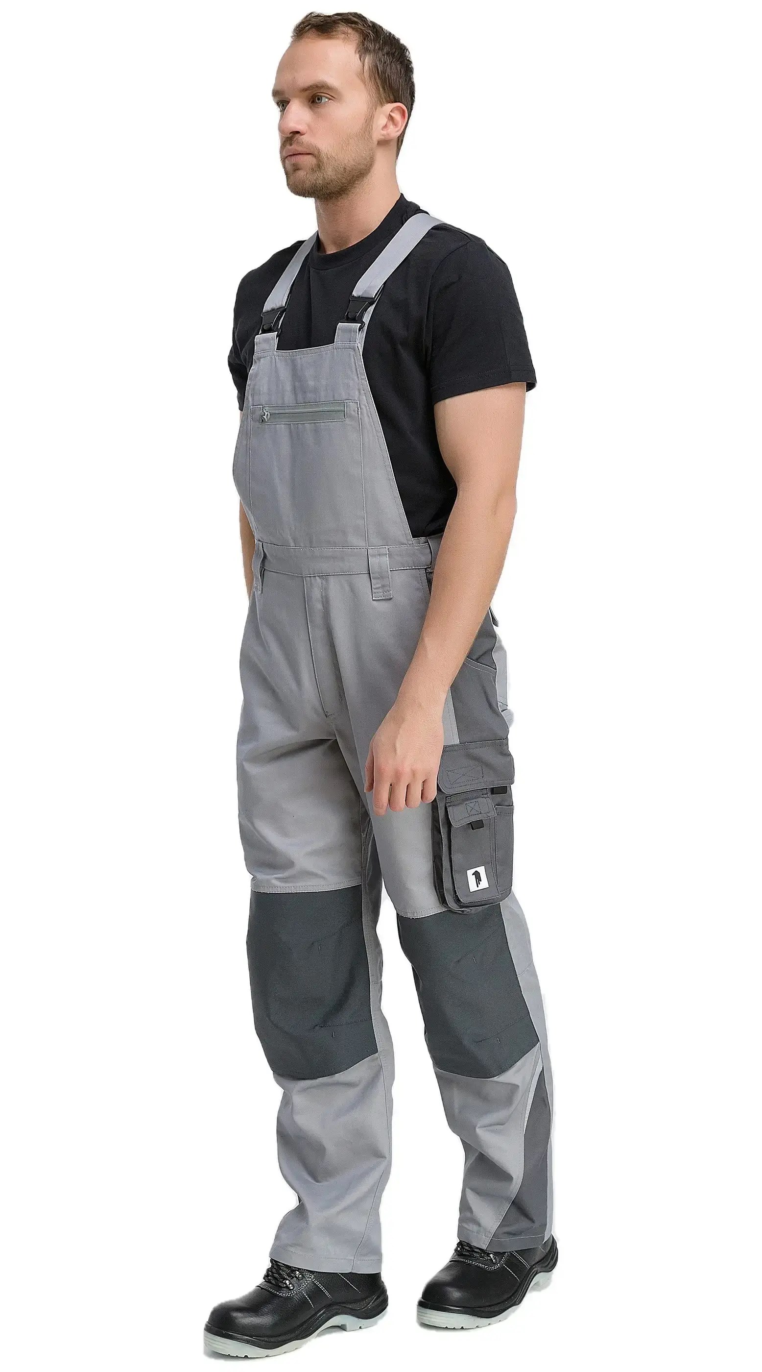 Полукомбинезон рабочий мужской летний RONTA PL2020 светло-серый, темно-серый
