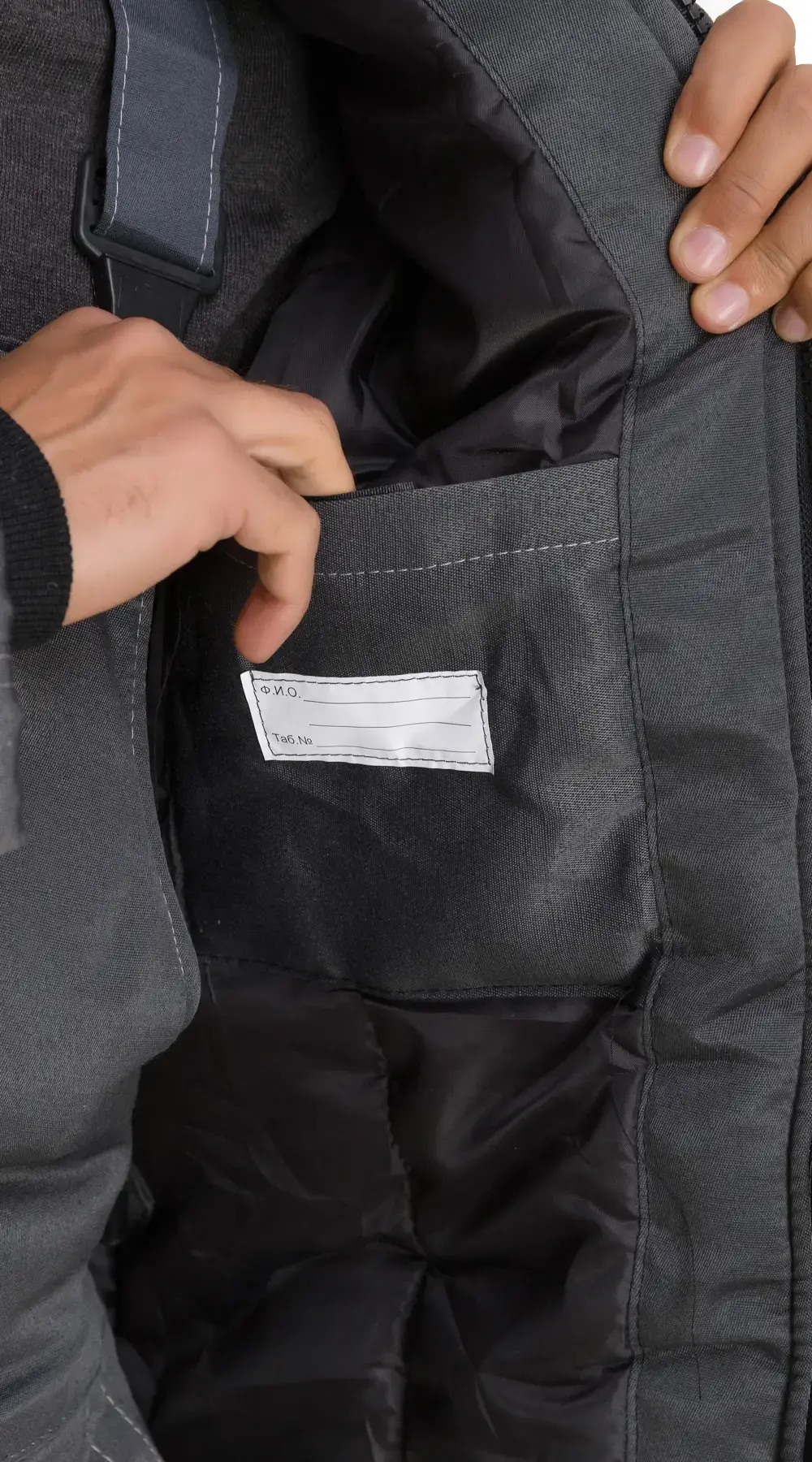 Костюм рабочий мужской утепленный зимний RONTA KS242 с полукомбинезоном темно-серый, красный