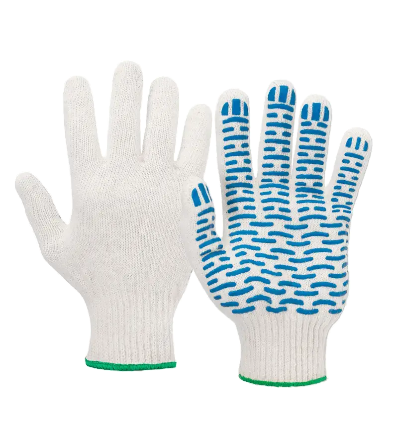 Перчатки трикотажные 4-х нитки с ПВХ (волна)