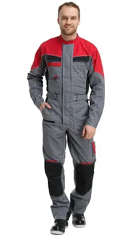 Комбинезон мужской летний Техноавиа "Реал" светло-серый, темно-серый, красный Комбинезон мужской летний Техноавиа "Реал" светло-серый, темно-серый, красный