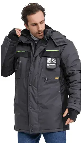 Куртка рабочая мужская зимняя утепленная RONTA KR930 MEMBRANE темно-серая, черная, лаймовая Куртка рабочая мужская зимняя утепленная RONTA KR930 MEMBRANE темно-серая, черная, лаймовая