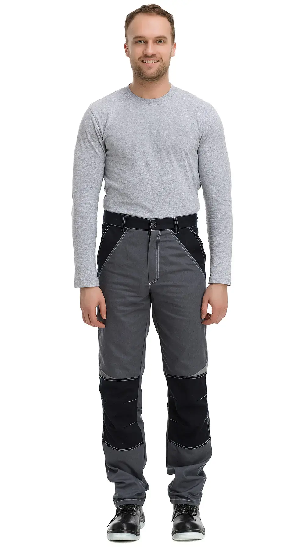 Костюм рабочий мужской летний RONTA KS908 с брюками темно-серый, черный