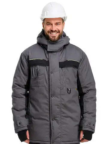 Куртка рабочая мужская зимняя утепленная RONTA KR920 темно-серая, черная, лаймовая
