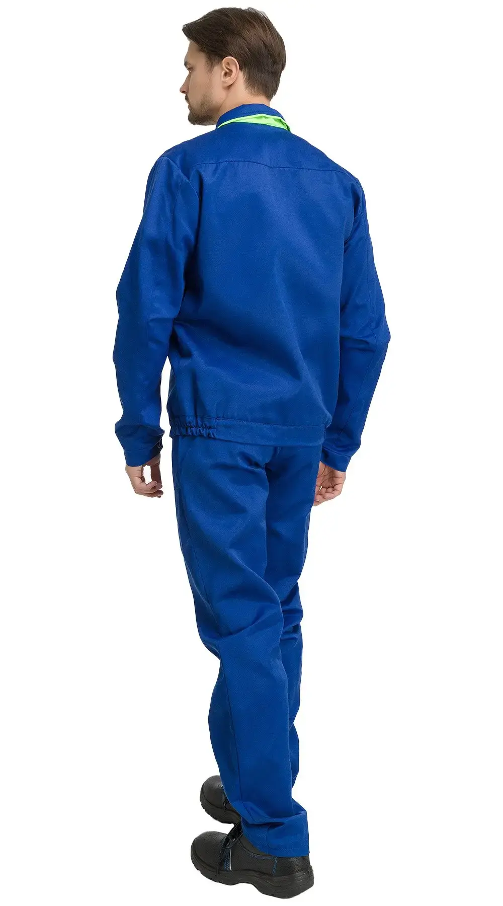 Костюм рабочий мужской летний RONTA KS622 с полукомбинезоном васильковый, лаймовый