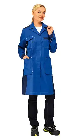 Халат женский летний "Леди Уран" (васильковый/черный)