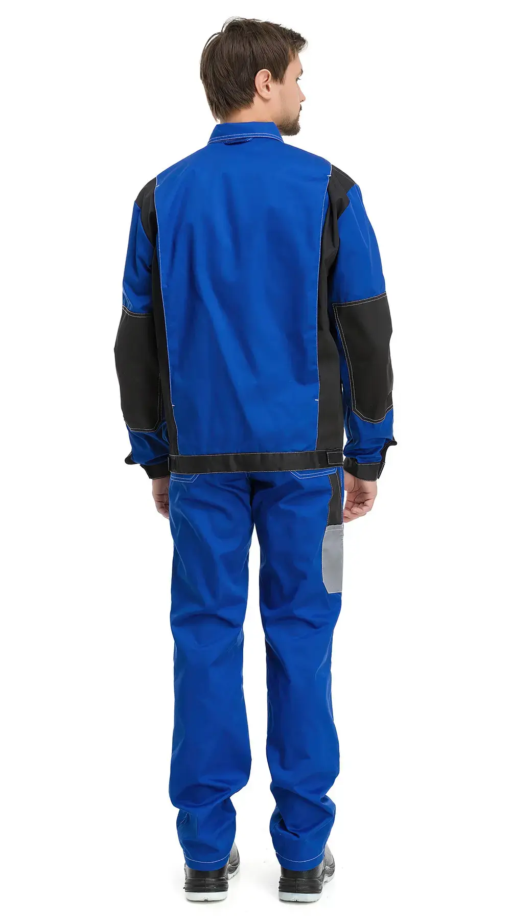 Костюм рабочий мужской летний RONTA KS212 с полукомбинезоном васильковый, серый, черный