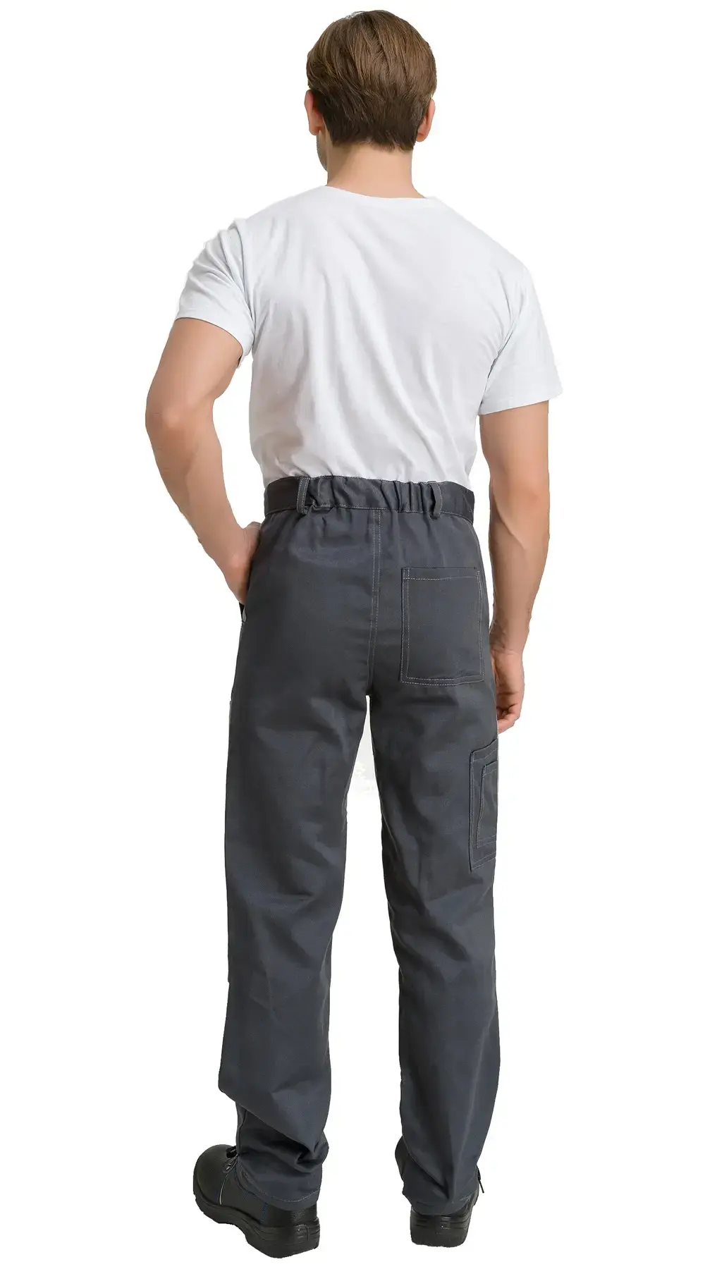 Костюм рабочий мужской летний RONTA KS809 с брюками темно-серый, светло-серый, красный