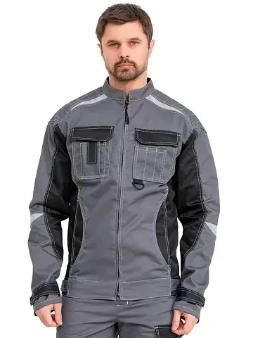 Куртка рабочая мужская летняя RONTA KR206 темно-серый, черный