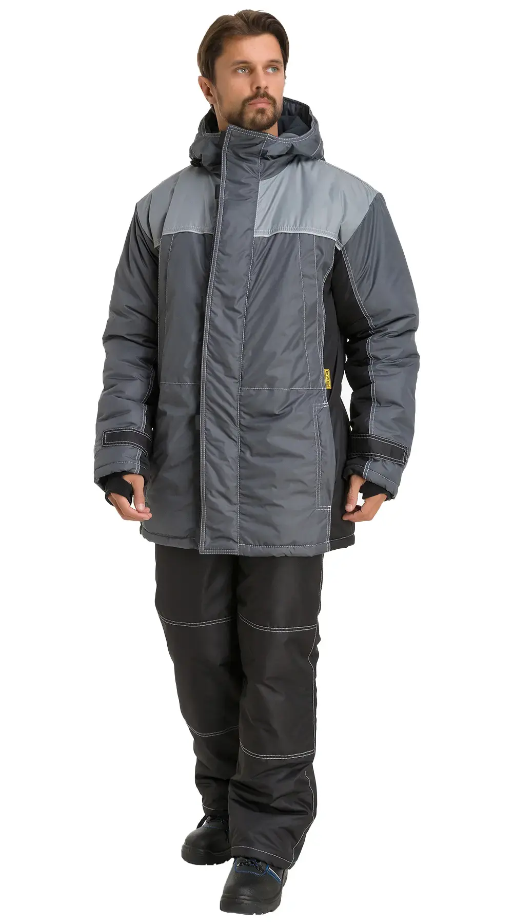 Куртка рабочая мужская зимняя утепленная RONTA KR930 темно-серая, черная, светло-серая