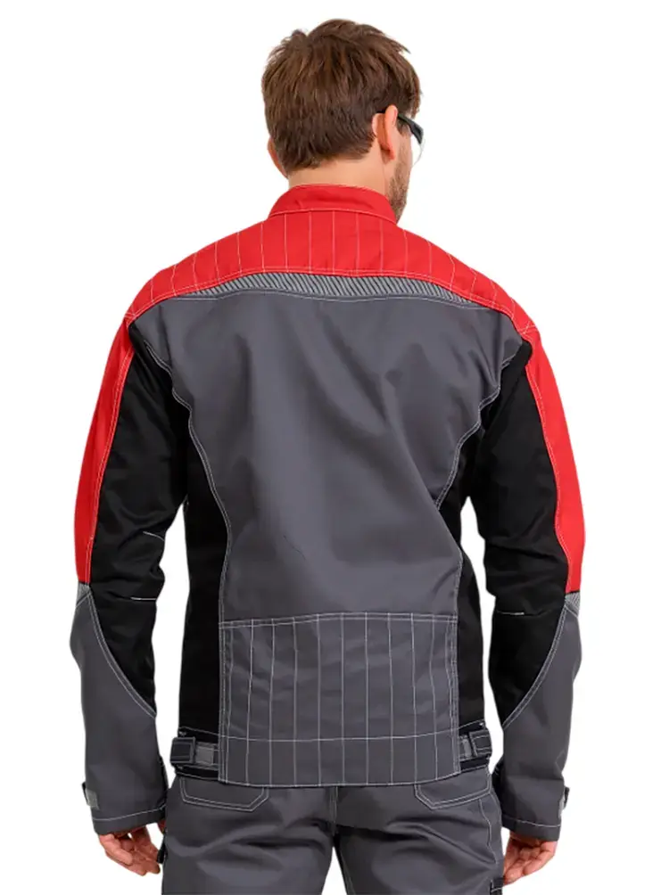 Куртка рабочая мужская летняя RONTA KR206 темно-серый, черный, краcный