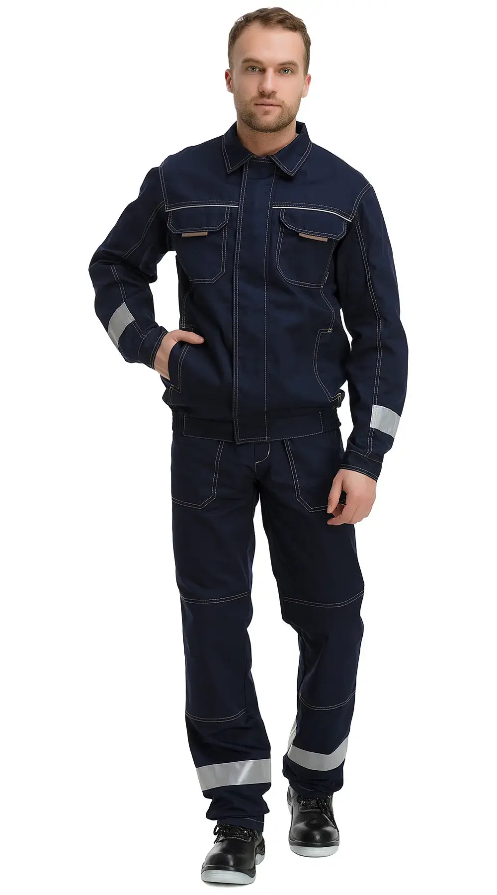 Костюм мужской летний Техноавиа "Техно СОП" с полукомбинезоном темно-синий