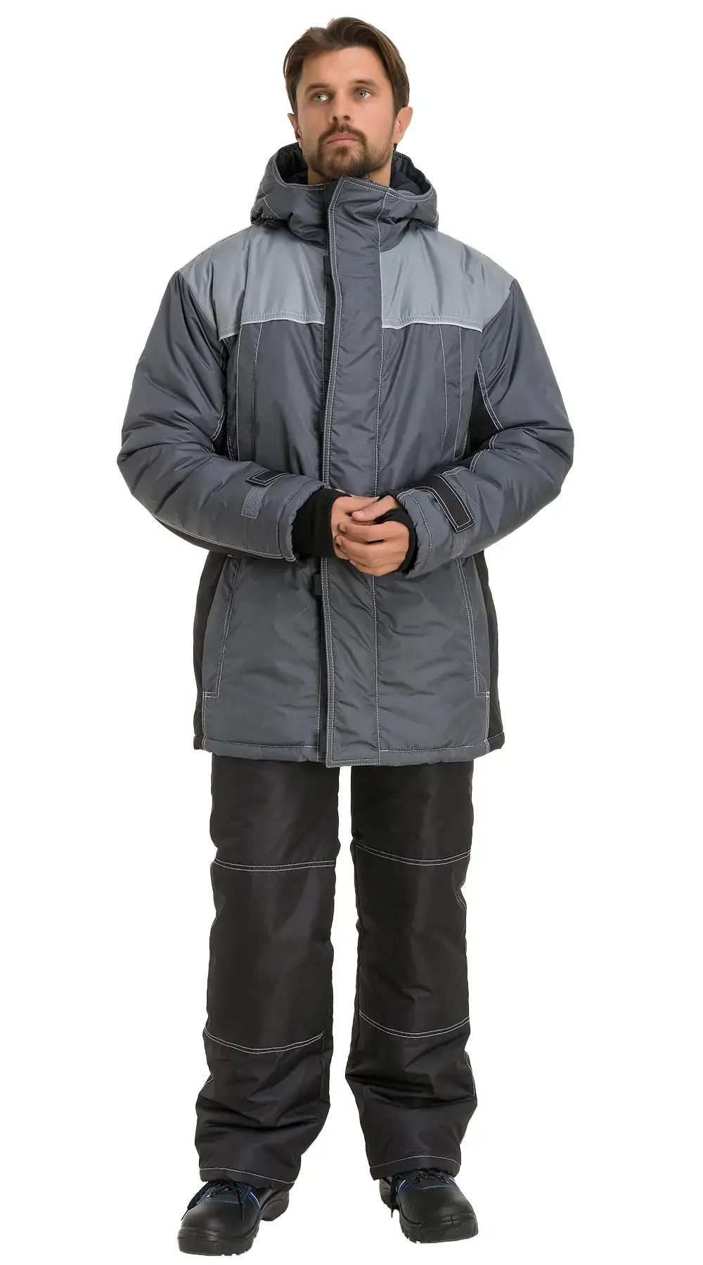 Куртка рабочая мужская зимняя утепленная RONTA KR930 темно-серая, черная, светло-серая