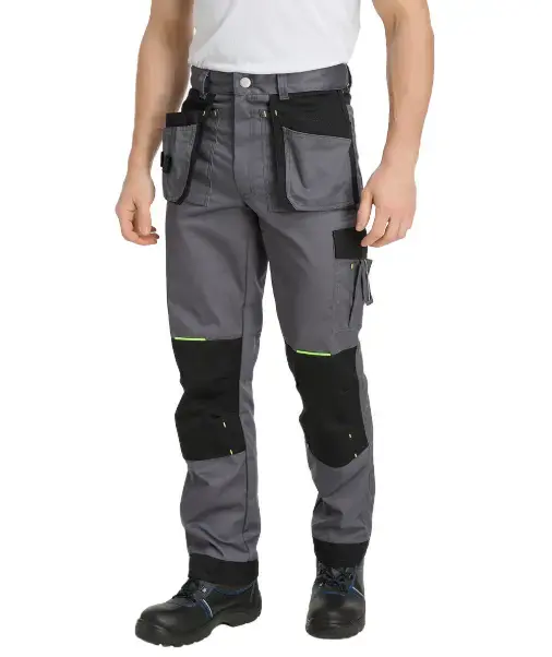 Брюки рабочие мужские летние RONTA BR204 темно-серые, черные, лаймовые