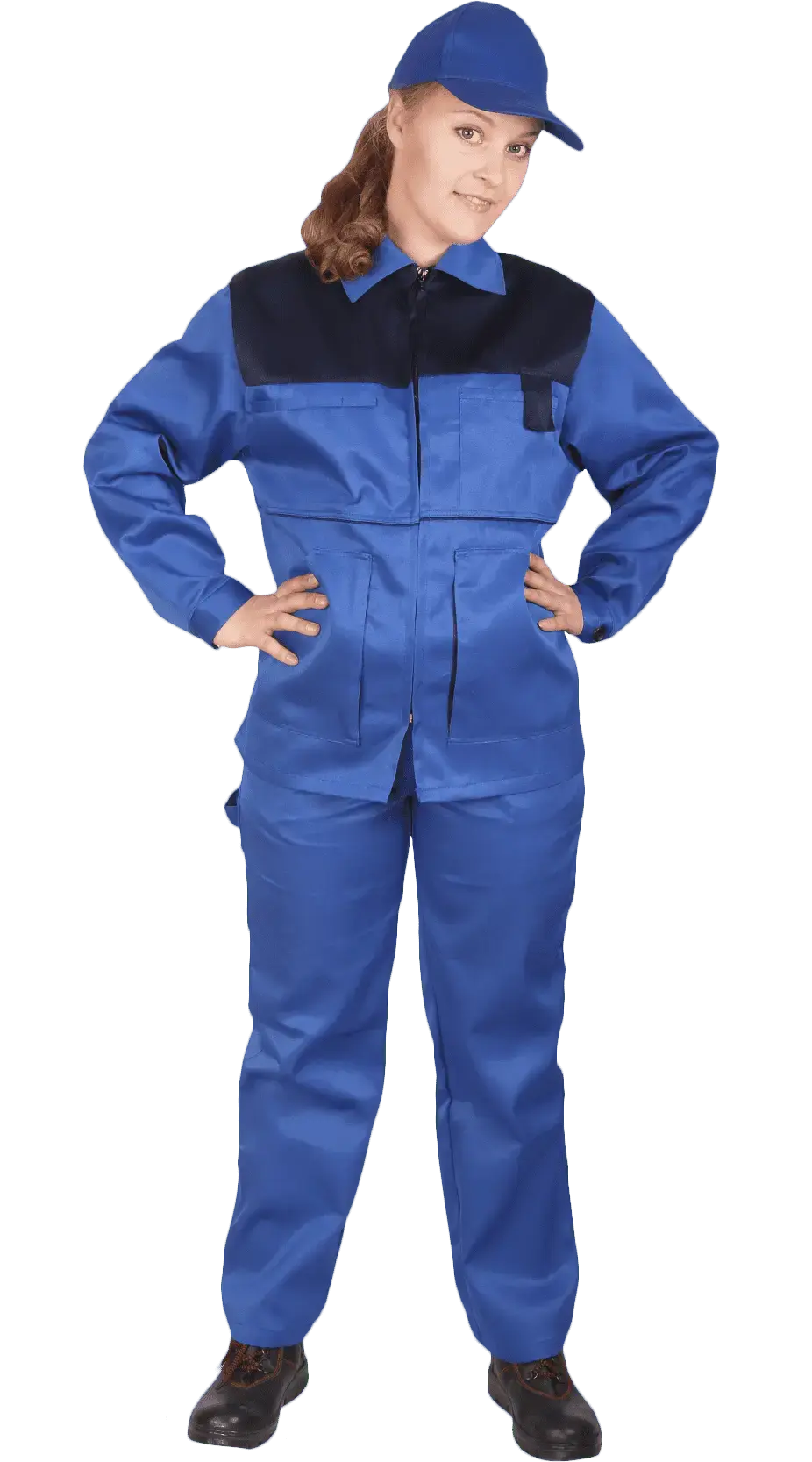 Костюм рабочий женский летний RONTA KS625 васильковый, темно-синий