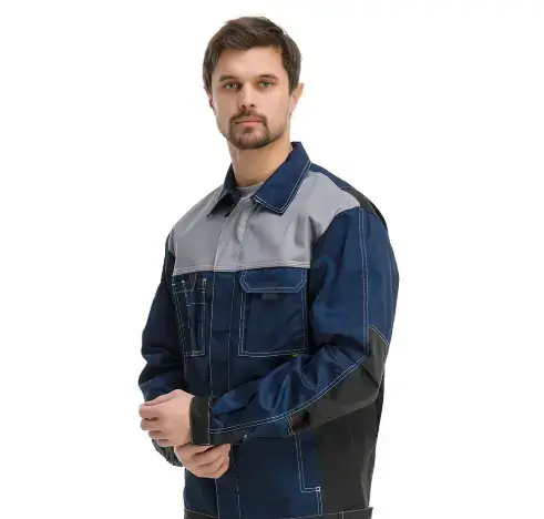 Костюм рабочий мужской летний RONTA KS212 с полукомбинезоном темно-синий, серый, черный