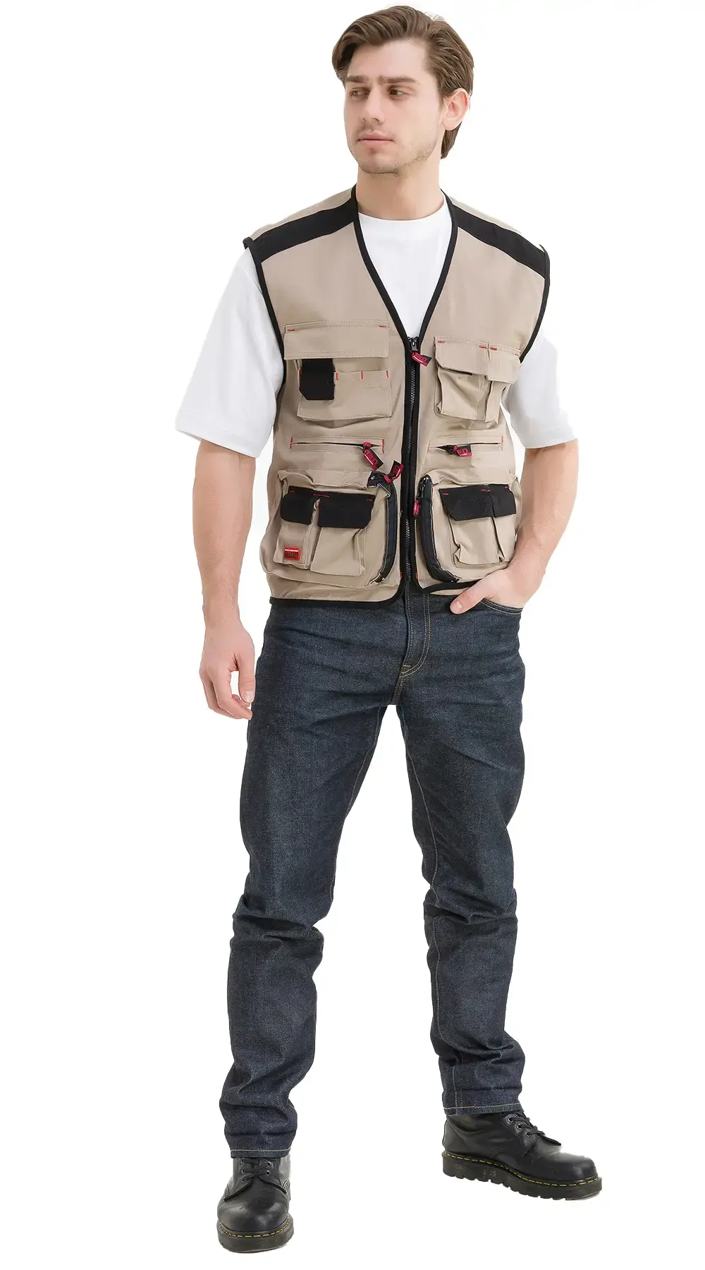 Жилет мужской летний "СПЕЦ-Авангард" бежевый, черный