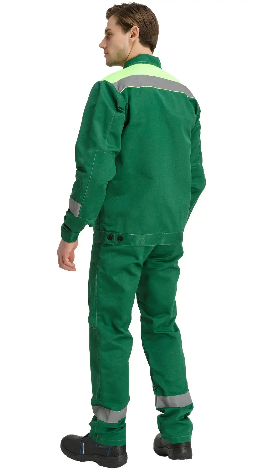 Костюм рабочий мужской летний RONTA KS811 с брюками темно-зеленый, лаймовый
