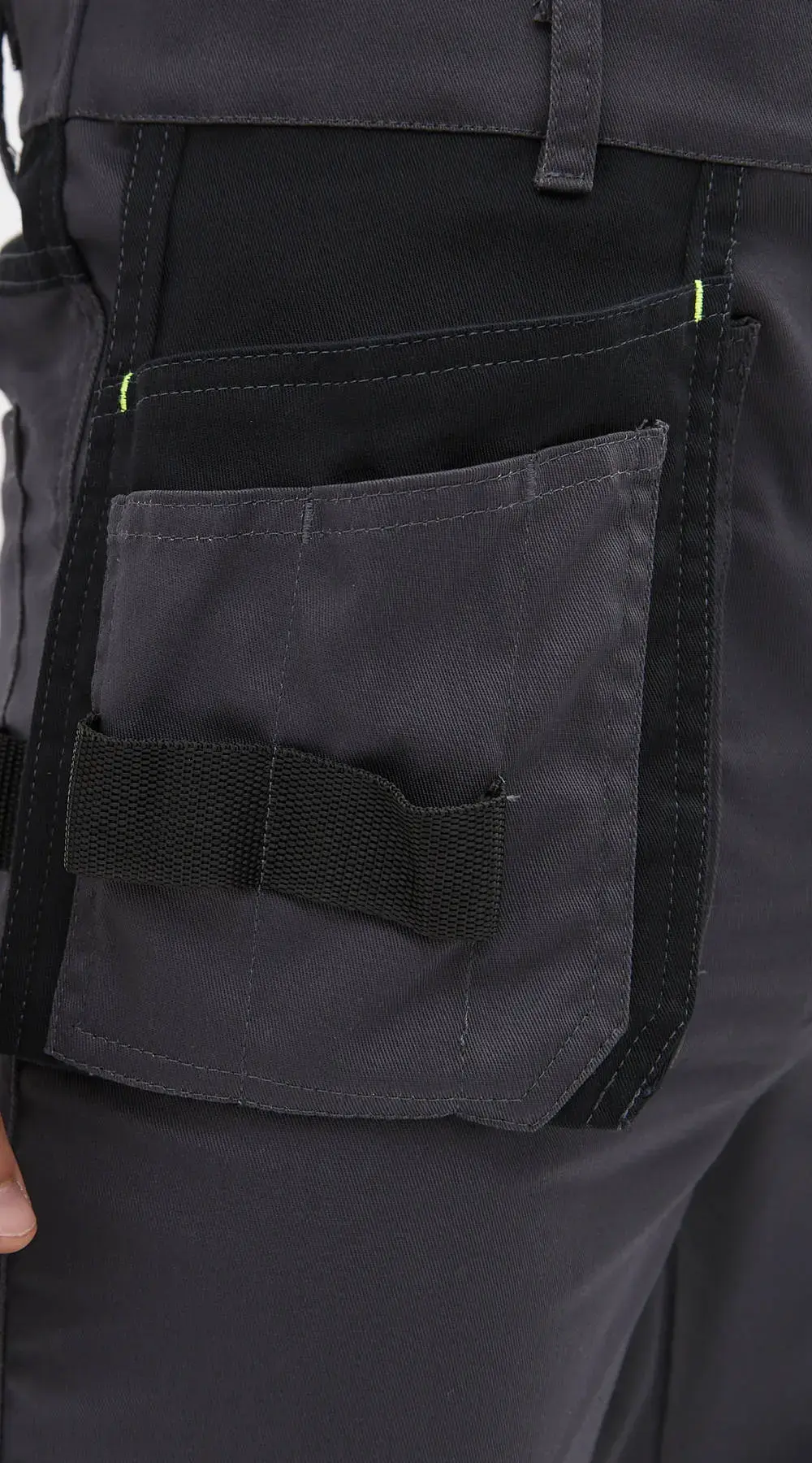 Полукомбинезон рабочий мужской летний RONTA PL813 темно-серый, черный, лаймовый