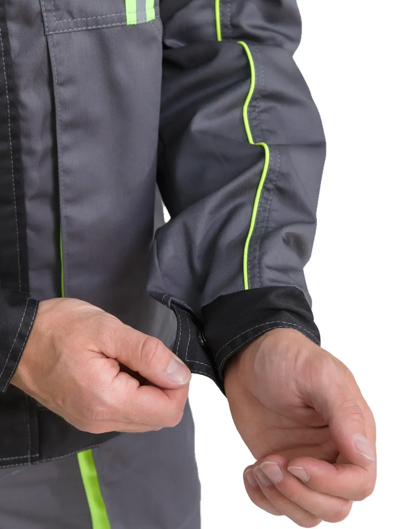 Костюм рабочий мужской летний RONTA KS806 с брюками темно-серый, черный, лаймовый