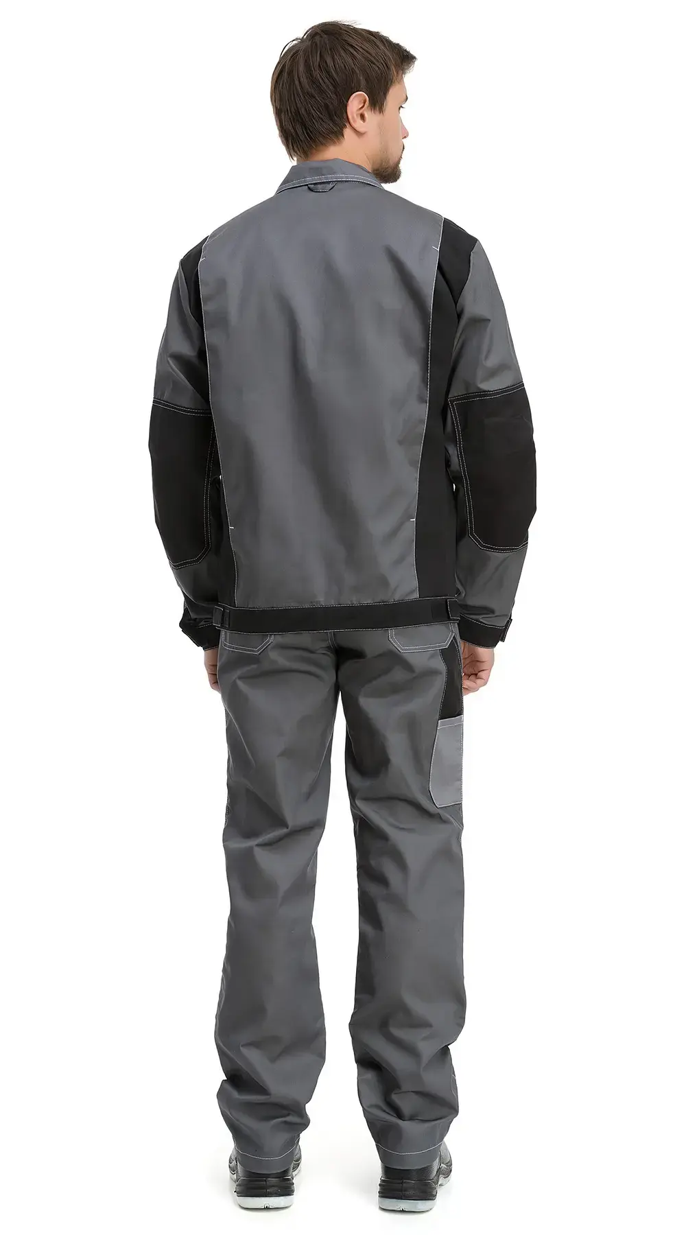 Костюм рабочий мужской летний RONTA KS212 с полукомбинезоном темно-серый, серый, черный