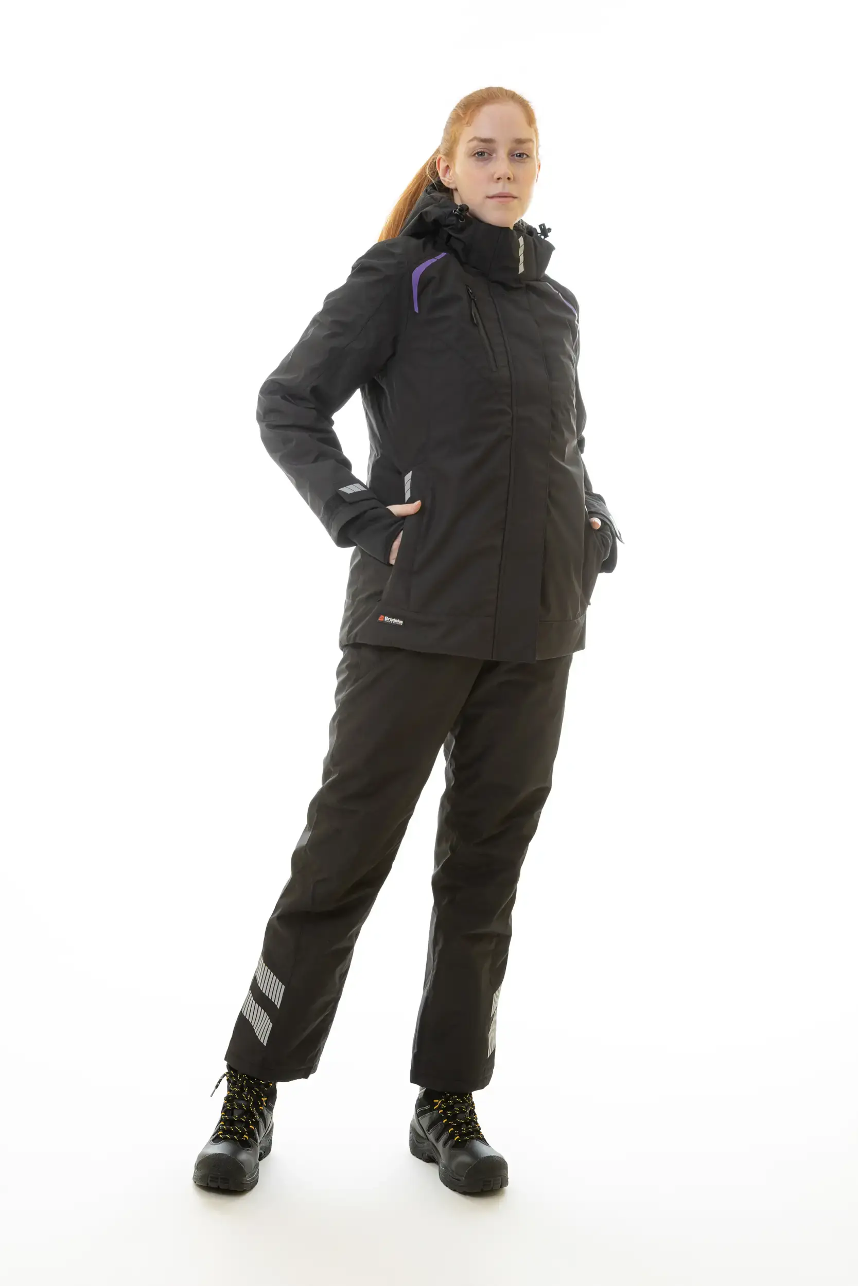 Зимняя женская куртка BRODEKS KW208, черный/красный 