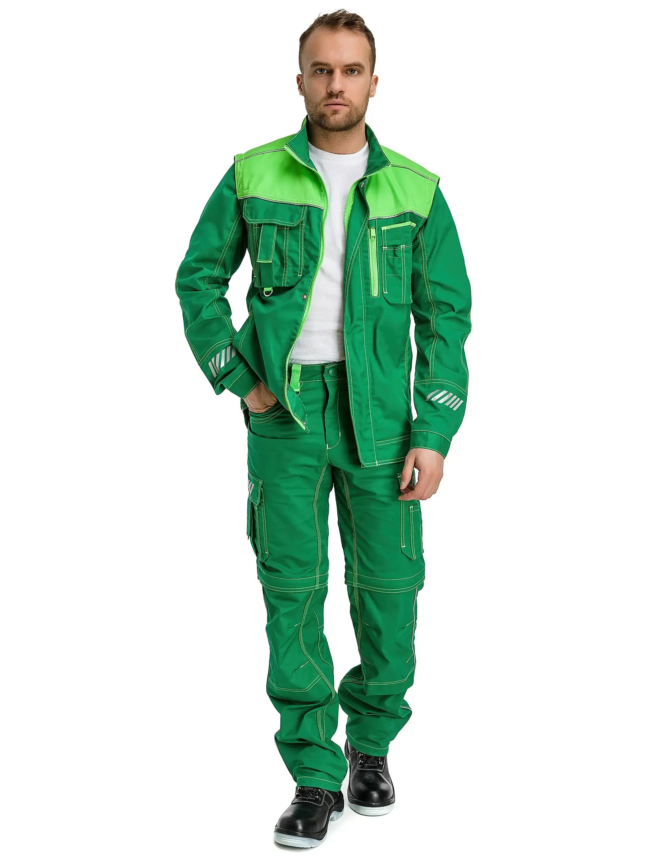 Куртка рабочая мужская летняя Техноавия "Рио" зеленый, светло-зеленый