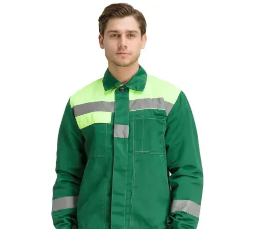 Костюм рабочий мужской летний RONTA KS811 с брюками темно-зеленый, лаймовый
