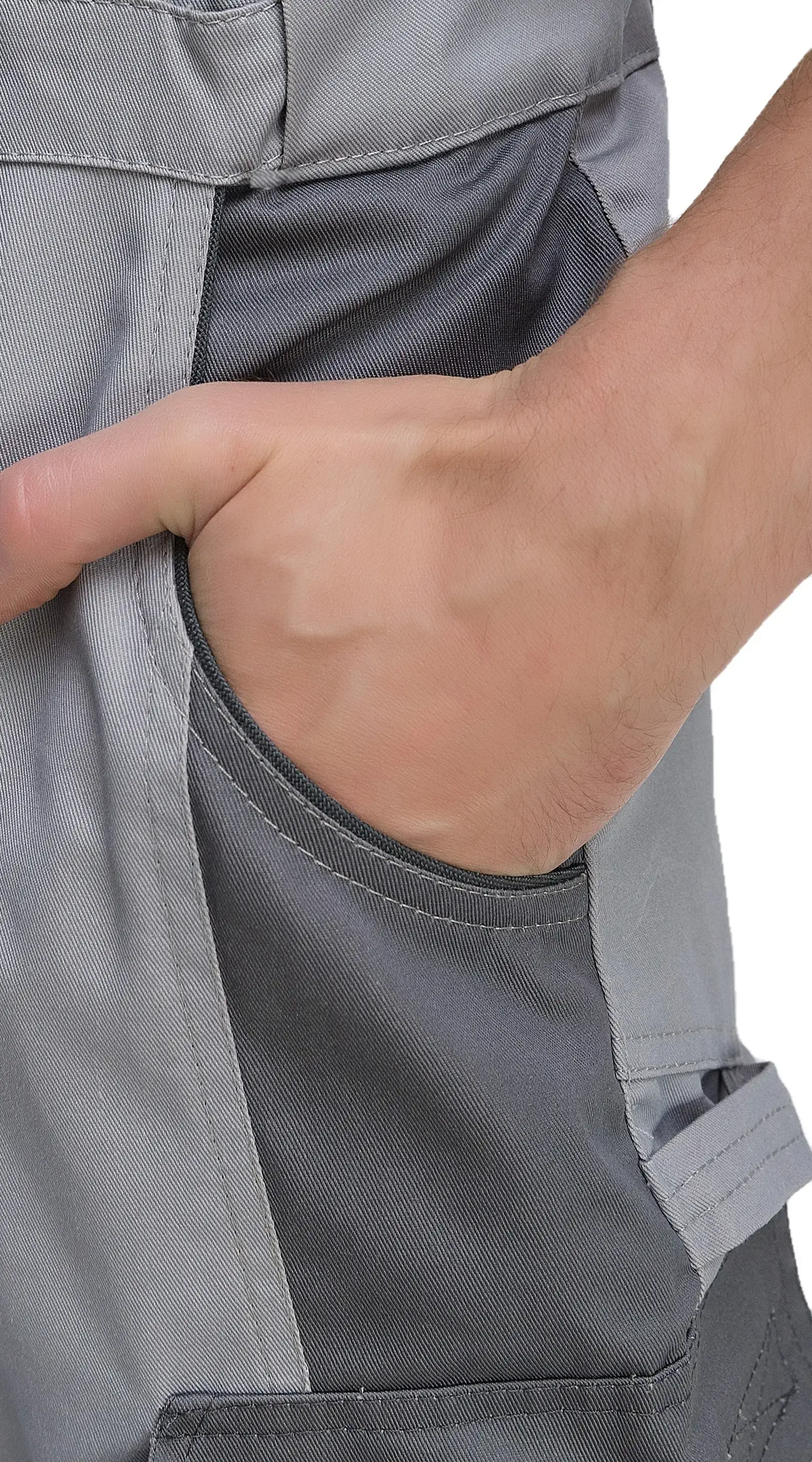 Полукомбинезон рабочий мужской летний RONTA PL2020 светло-серый, темно-серый